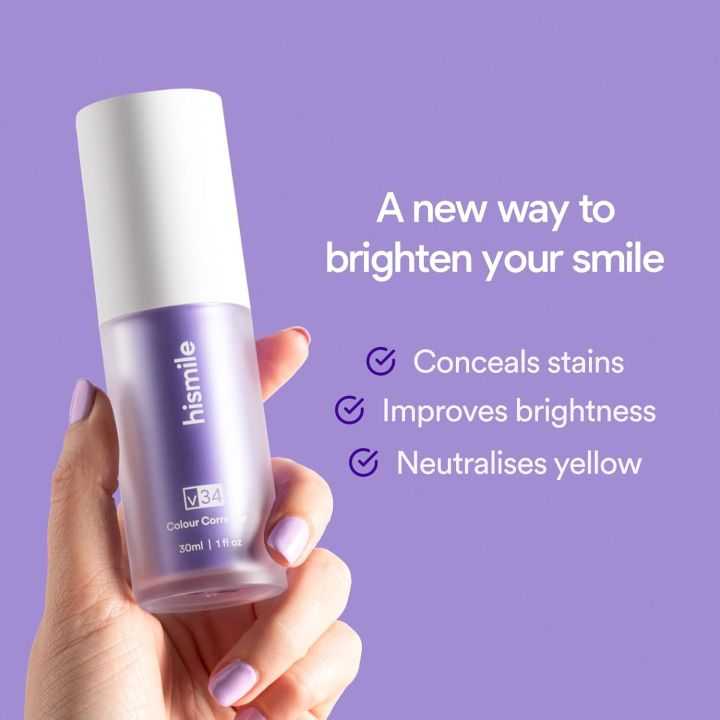 Hismile V34 Purple Whitening Toothpaste Remove Stains Reduce Yellowing Care For Teeth Gums Fresh Breath Brightening Teeth