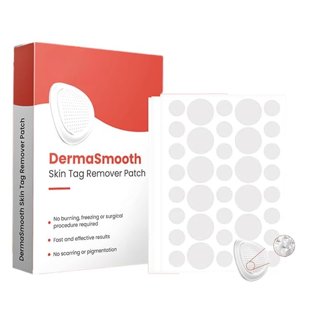 Derma Smooth Skin Tag Removal Patch Kashio Fast Acting Painless Skin Tag and Mole Remover Patch Natural Formula for Clear Smooth Skin Safe for All Skin Types