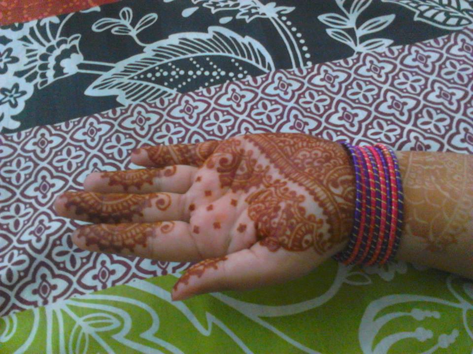 Traditional mehndi hand design